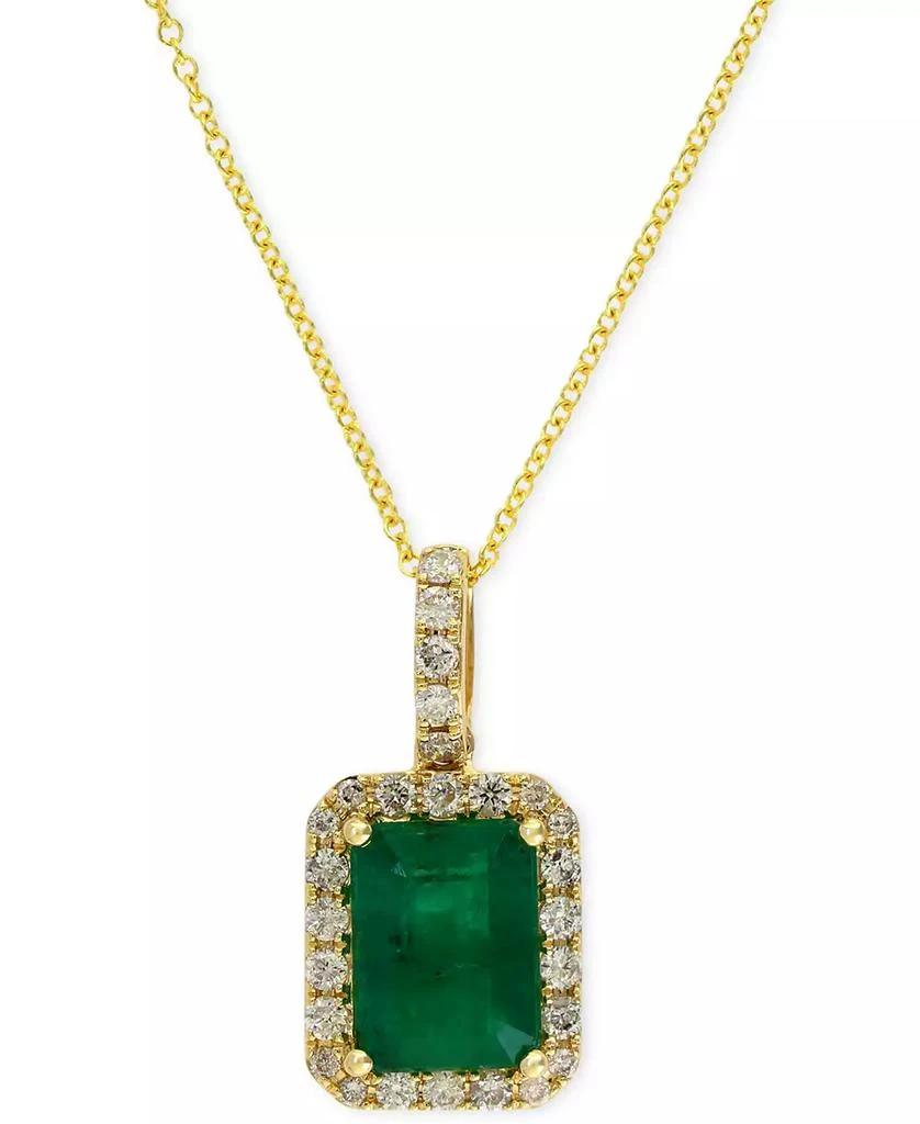 商品Effy|Brasilica by EFFY® Emerald (1-3/8 ct. t.w.) and Diamond (1/4 ct. t.w.) Pendant Necklace in 14k Gold or 14k White Gold, Created for Macy's,价格¥24415,第1张图片