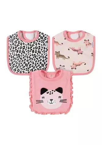 商品Gerber|Baby Girls 3 Pack Leopard Bibs,价格¥42,第1张图片
