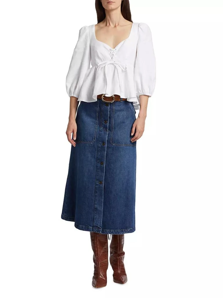 商品Reformation|Abigail Lace-Up Blouse,价格¥416,第2张图片详细描述