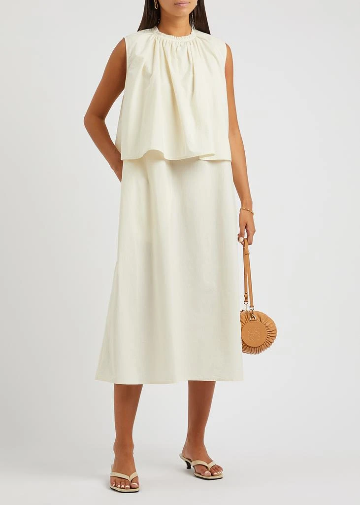 商品Mark Kenly Domino Tan|Dorea cream layered cotton-poplin dress,价格¥1958,第4张图片详细描述