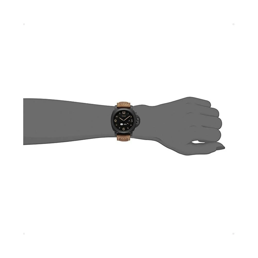 商品iTouch|Connected Men's Hybrid Smartwatch Fitness Tracker: Black Case with Brown Leather Strap 44mm,价格¥262,第4张图片详细描述