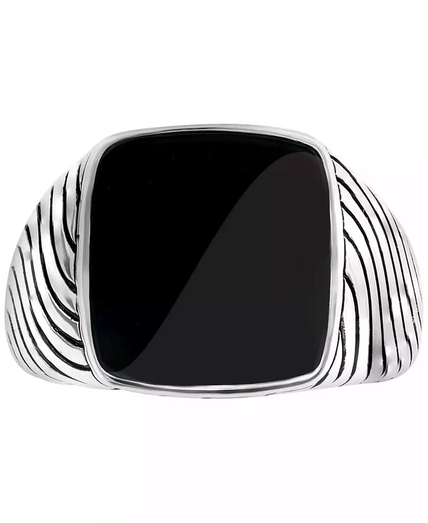 商品Effy|EFFY® Men's Onyx Ring in Sterling Silver,价格¥701,第3张图片详细描述