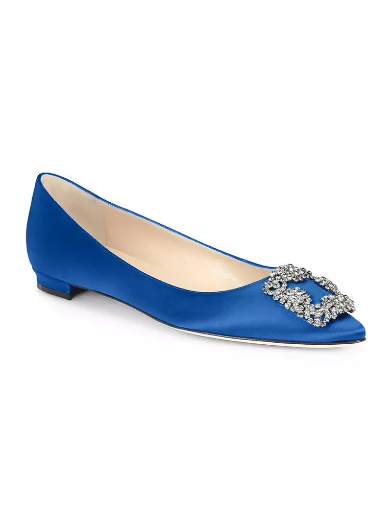 商品Manolo Blahnik|Hangisi 25MM Embellished Satin Flats,价格¥8057,第1张图片