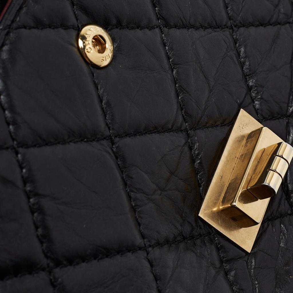 Chanel Black Quilted Aged Leather Reissue 2.55 Classic 227 Flap Bag商品第6张图片规格展示