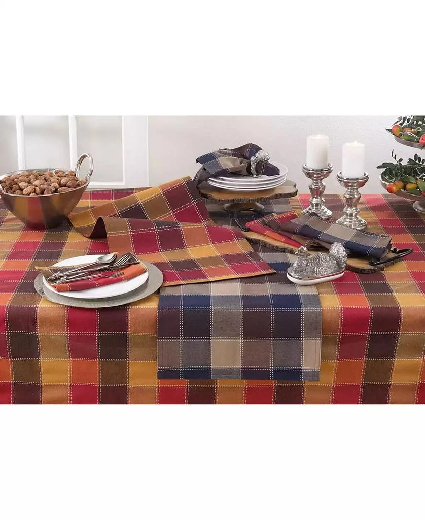 商品Saro Lifestyle|Stitched Plaid Cotton Blend Table Runner,价格¥93,第3张图片详细描述