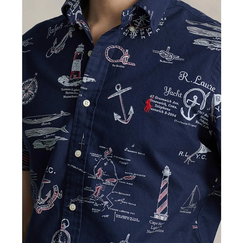 商品Ralph Lauren|Men's Classic-Fit Nautical-Print Oxford Shirt,价格¥618,第3张图片详细描述