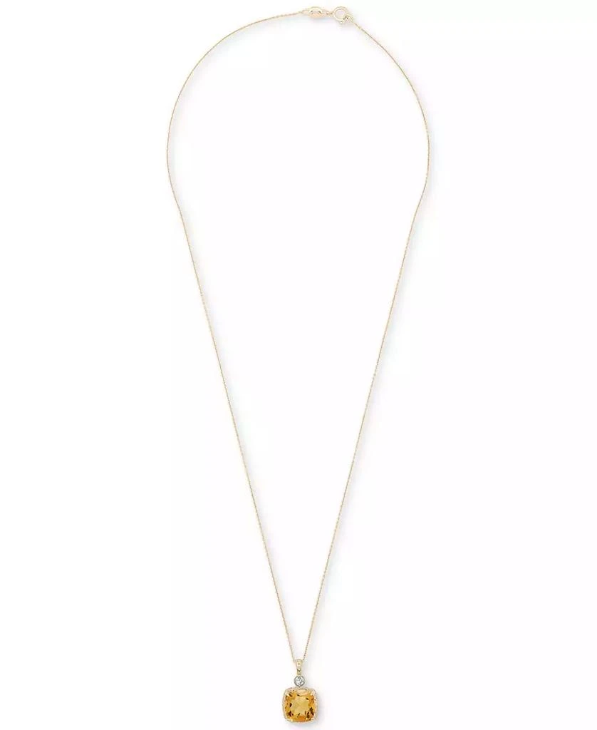 商品Macy's|Citrine (2-1/3 ct. t.w.) & Lab-Grown White Sapphire (1/20 ct. t.w.) 18" Pendant Necklace in 14k Gold-Plated Sterling Silver,价格¥851,第3张图片详细描述