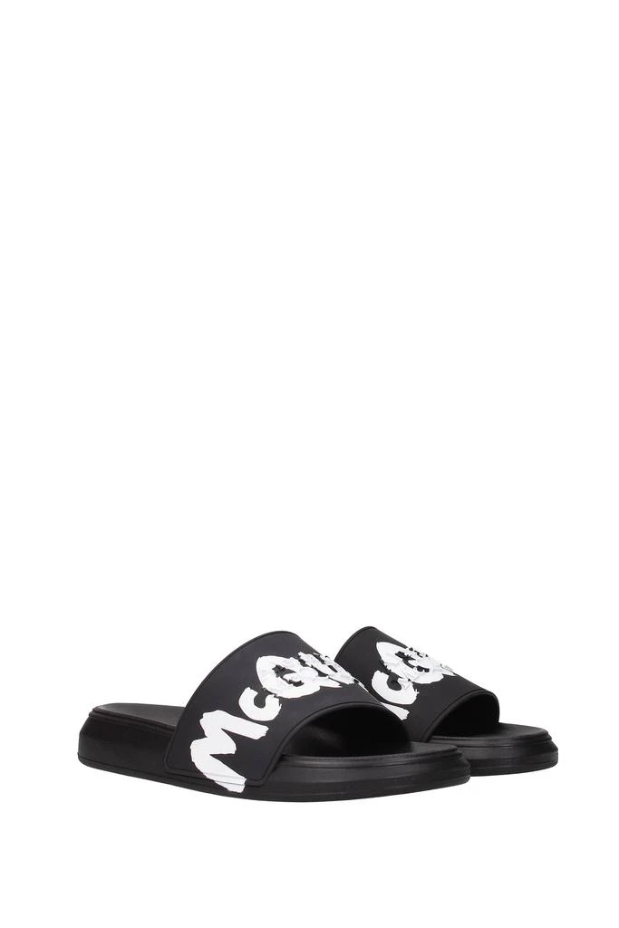 商品Alexander McQueen|Slippers and clogs Rubber Black White,价格¥1357,第2张图片详细描述