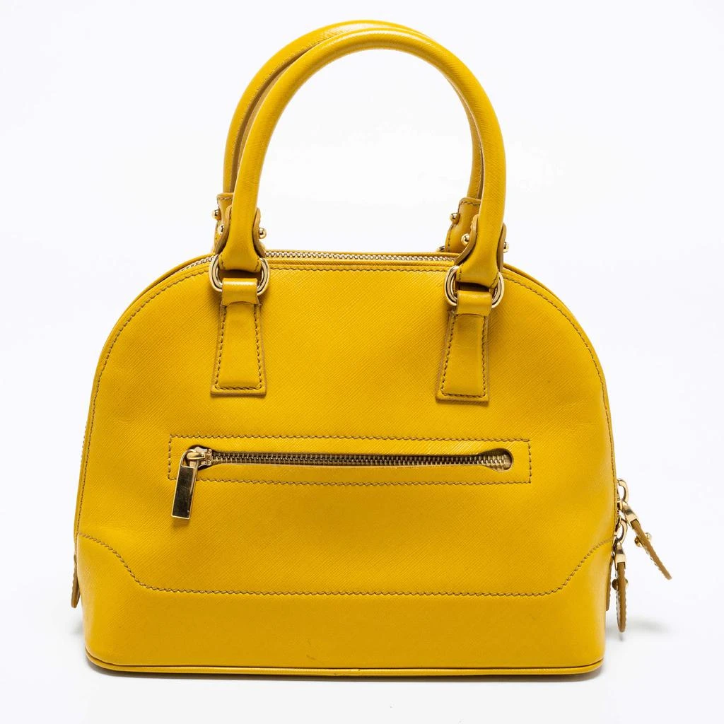 商品[二手商品] Salvatore Ferragamo|Salvatore Ferragamo Yellow Saffiano Leather Darina Satchel,价格¥2470,第4张图片详细描述