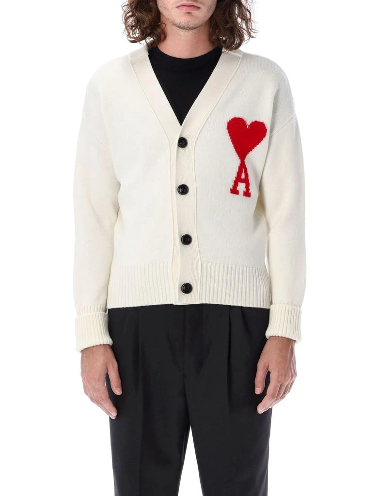 商品AMI|AMI Ami De Coeur Intarsia-Knitted Cardigan,价格¥2925,第3张图片详细描述