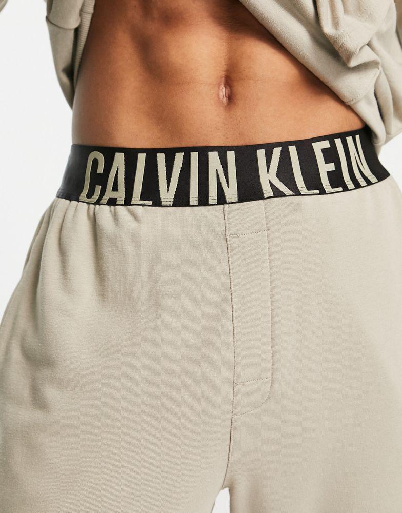商品Calvin Klein|Calvin Klein co-ord lounge jogger with contrast waistband in oatmeal,价格¥558,第5张图片详细描述