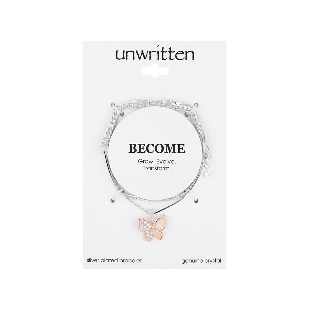 商品Unwritten|Rose Gold Two-Tone Crystal Butterfly Triple Strand Bracelet,价格¥105,第2张图片详细描述