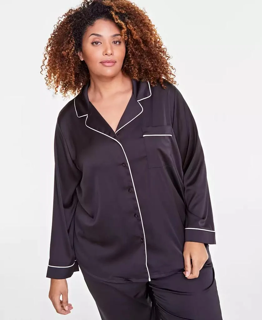 商品INC International|Plus Size Satin Pajama Set, Created for Macy's,价格¥262,第2张图片详细描述