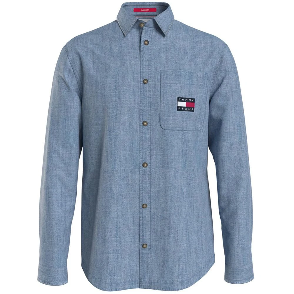 商品Tommy Hilfiger|Men's Chambray Badge Logo Long Sleeve Shirt,价格¥595,第1张图片