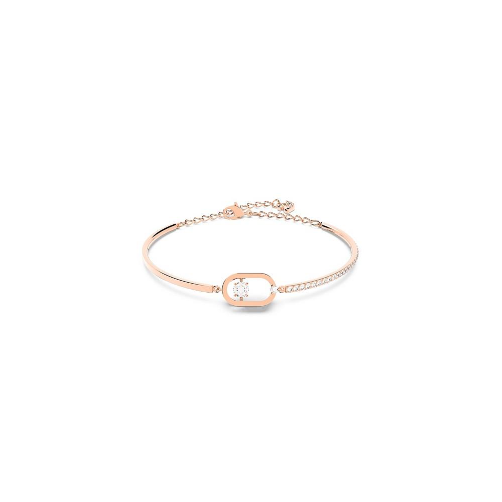 Sparkling Dance Oval Round Cut Rose Gold Tone Plated Bracelet商品第1张图片规格展示