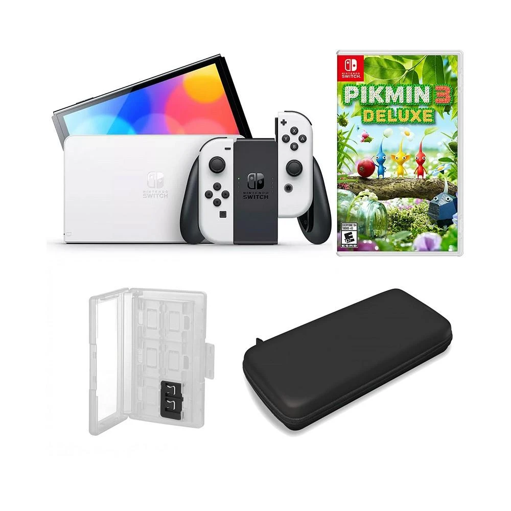 商品Nintendo|Switch OLED in White with Pikmin 3 & Accessories,价格¥3741,第1张图片