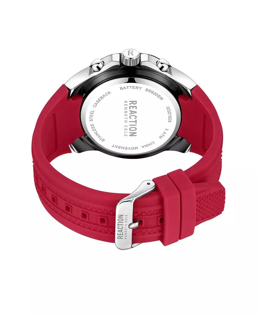 商品Kenneth Cole|Men's Dress Sport Red Silicon Strap Watch, 48mm,价格¥710,第3张图片详细描述