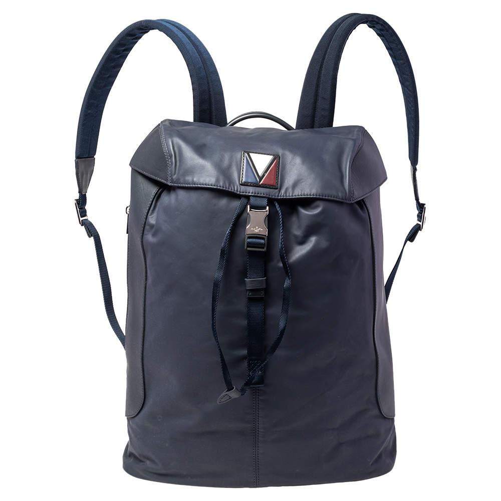 Louis Vuitton Navy Leather and Nylon V Line Pulse Backpack商品第1张图片规格展示