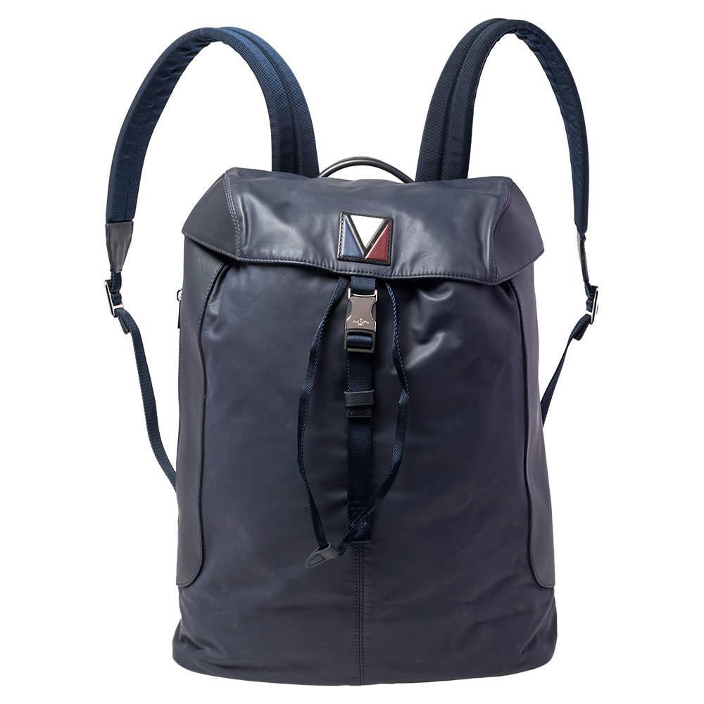 商品[二手商品] Louis Vuitton|Louis Vuitton Navy Leather and Nylon V Line Pulse Backpack,价格¥7506,第1张图片