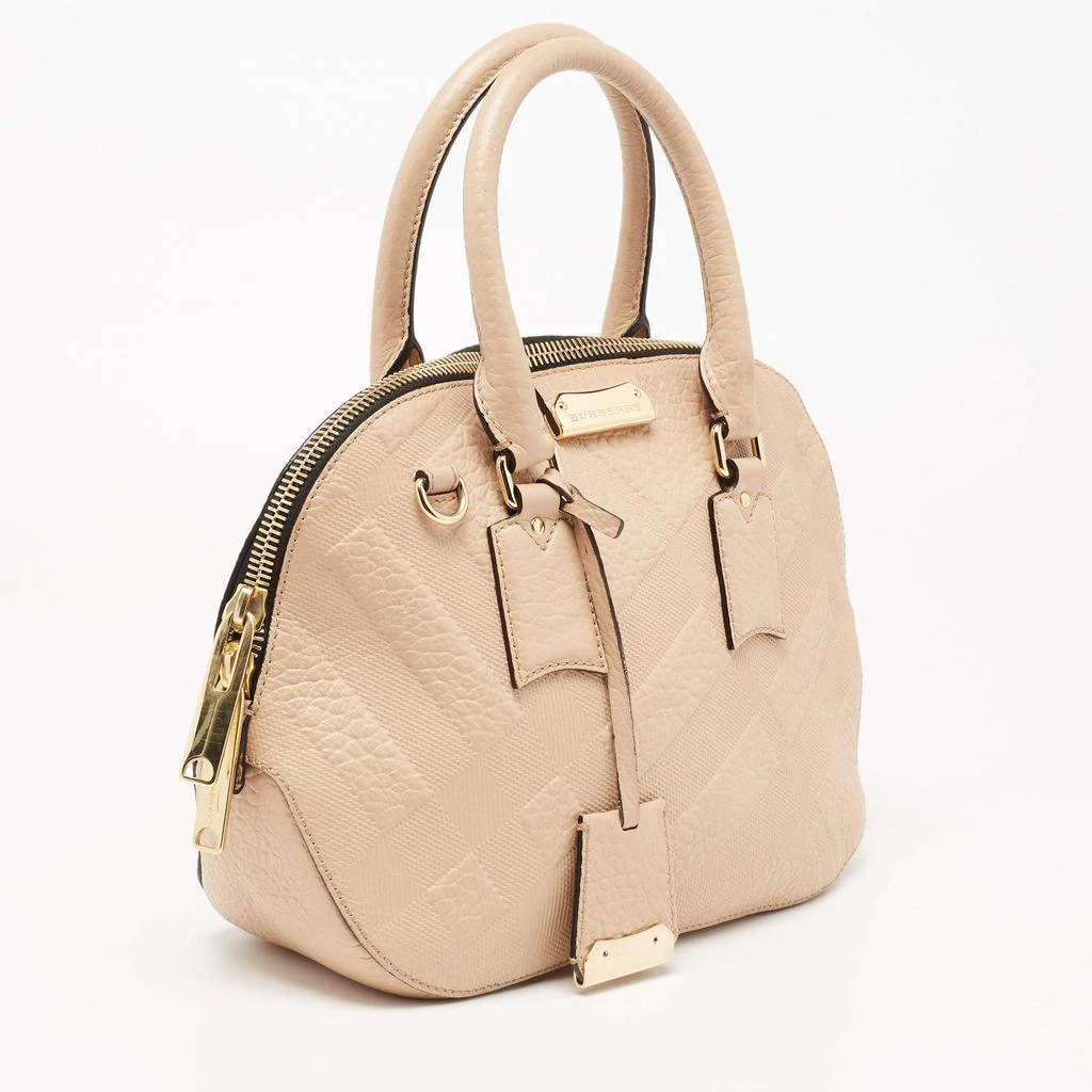 商品[二手商品] Burberry|Burberry Beige Check Embossed Leather Orchard Satchel,价格¥2604,第3张图片详细描述