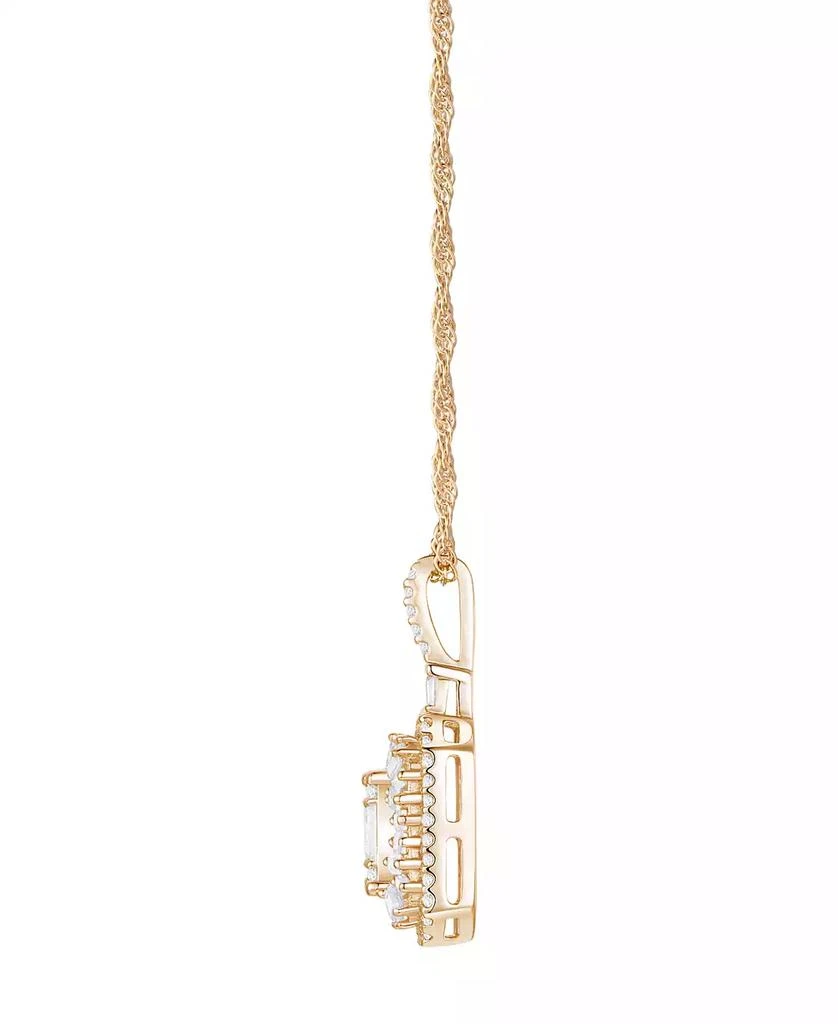 商品Macy's|Diamond Baguette & Round Pendant Necklace (1/2 ct. t.w) in 14K White Gold (also in 14K Yellow Gold),价格¥5302,第3张图片详细描述