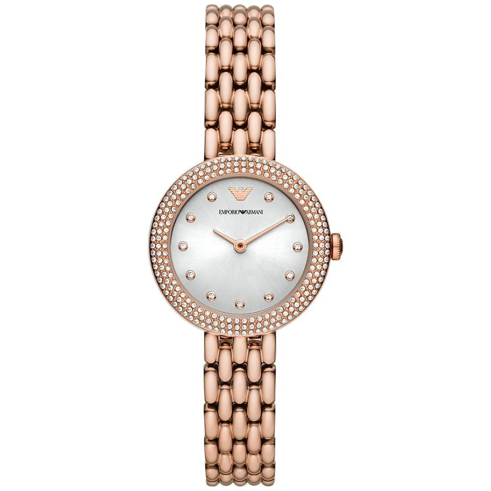 商品Emporio Armani|Women's Rose Gold-Tone Stainless Steel Bracelet Watch 30mm,价格¥2582,第1张图片