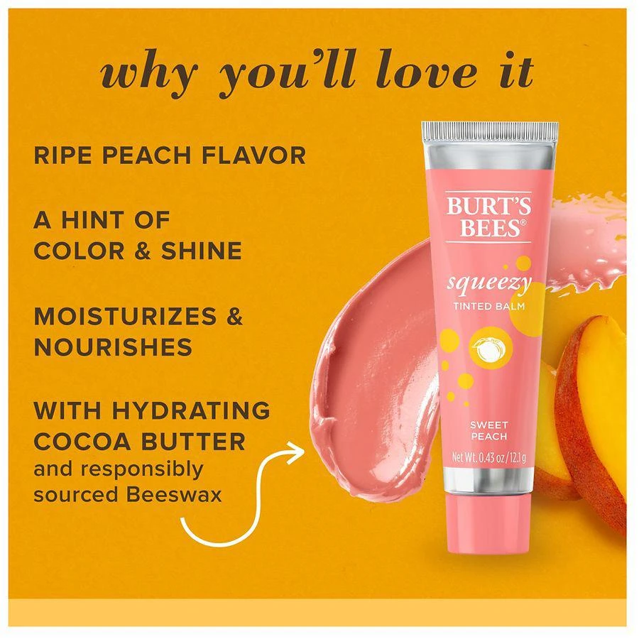 商品Burt's Bees|100% Natural Origin Squeezy Tinted Lip Balm Sweet Peach,价格¥42,第3张图片详细描述