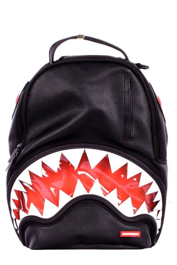 Shop Sprayground Logo Patch Zipped Backpack on Sale at