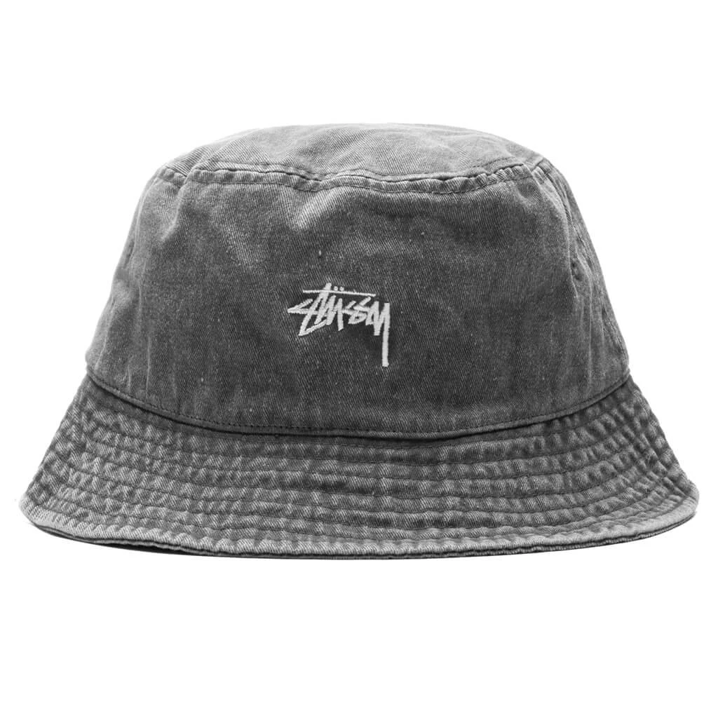 商品STUSSY|Stussy Washed Stock Bucket Hat - Charcoal,价格¥381,第1张图片