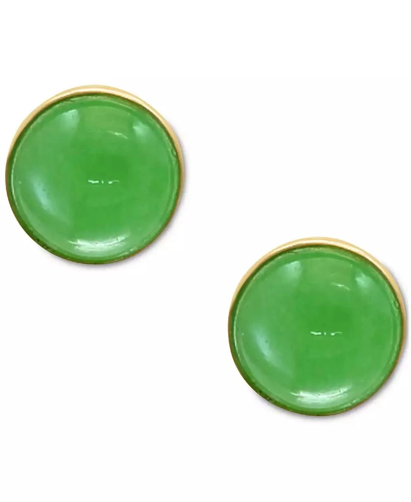 商品Effy|EFFY® Dyed Jade Stud Earrings in 14k Yellow Gold,价格¥2338,第1张图片