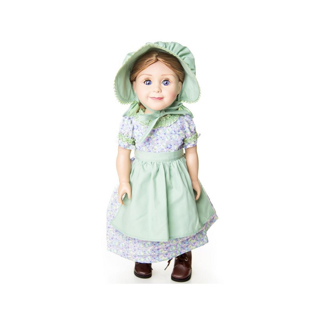 商品The Queen's Treasures|18" Doll Clothes, Little House on The Prairie 3 Piece Calico Summer Dress, Hat, and Apron, Fits American Girl Dolls,价格¥94,第4张图片详细描述