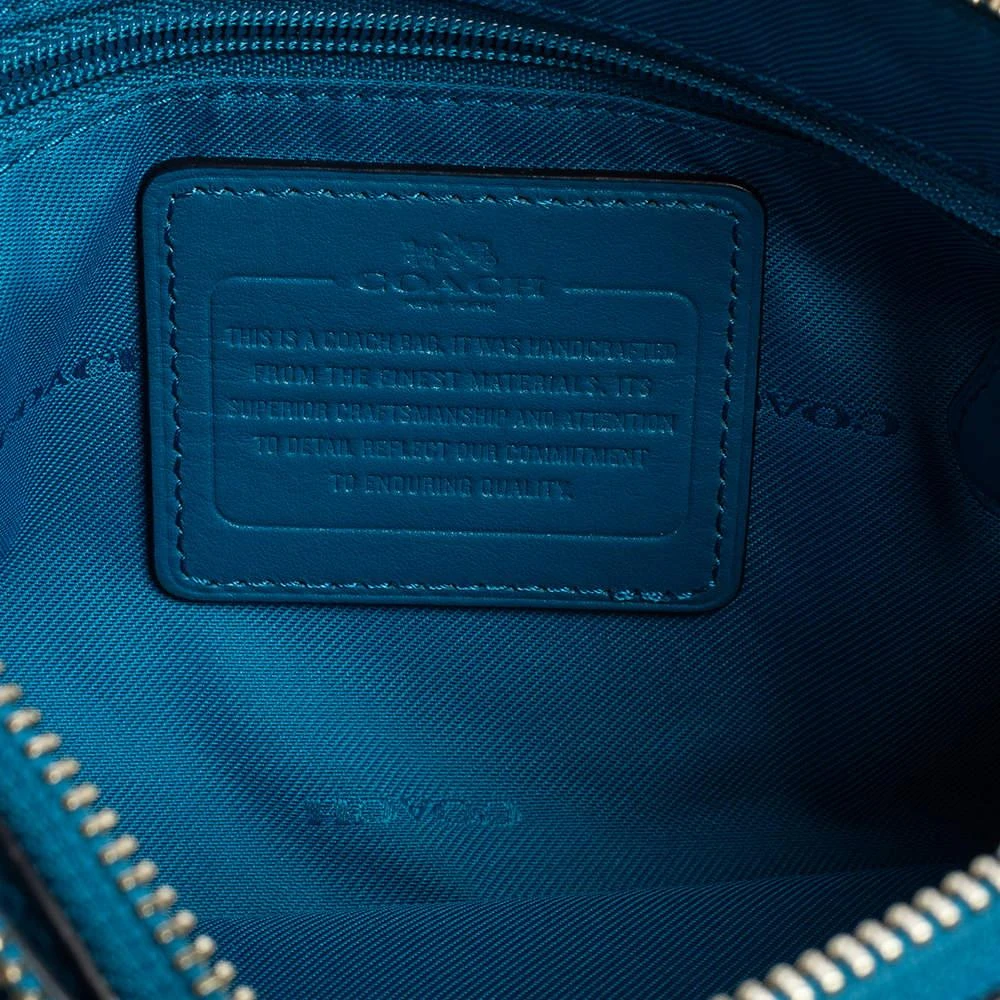 Coach Teal Blue Leather Crosby Double Zip Crossbody Bag 商品
