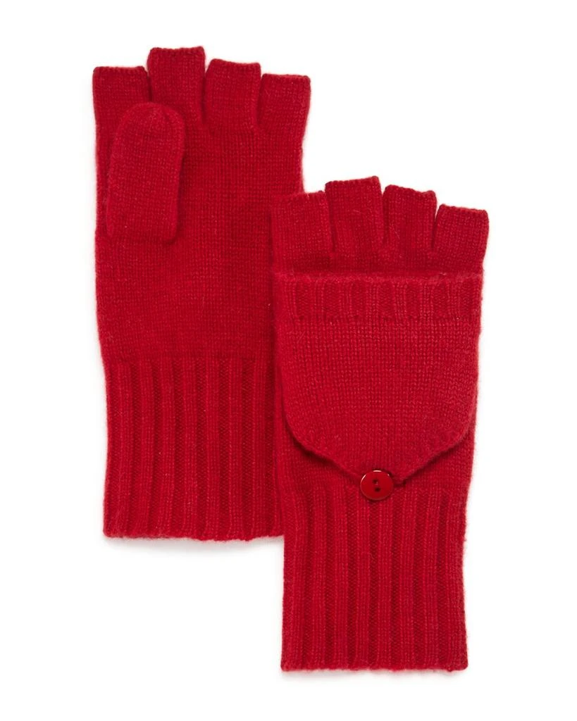 商品C by Bloomingdale's Cashmere|Ribbed Knit Cashmere Pop Top Mittens - Exclusive,价格¥580,第1张图片