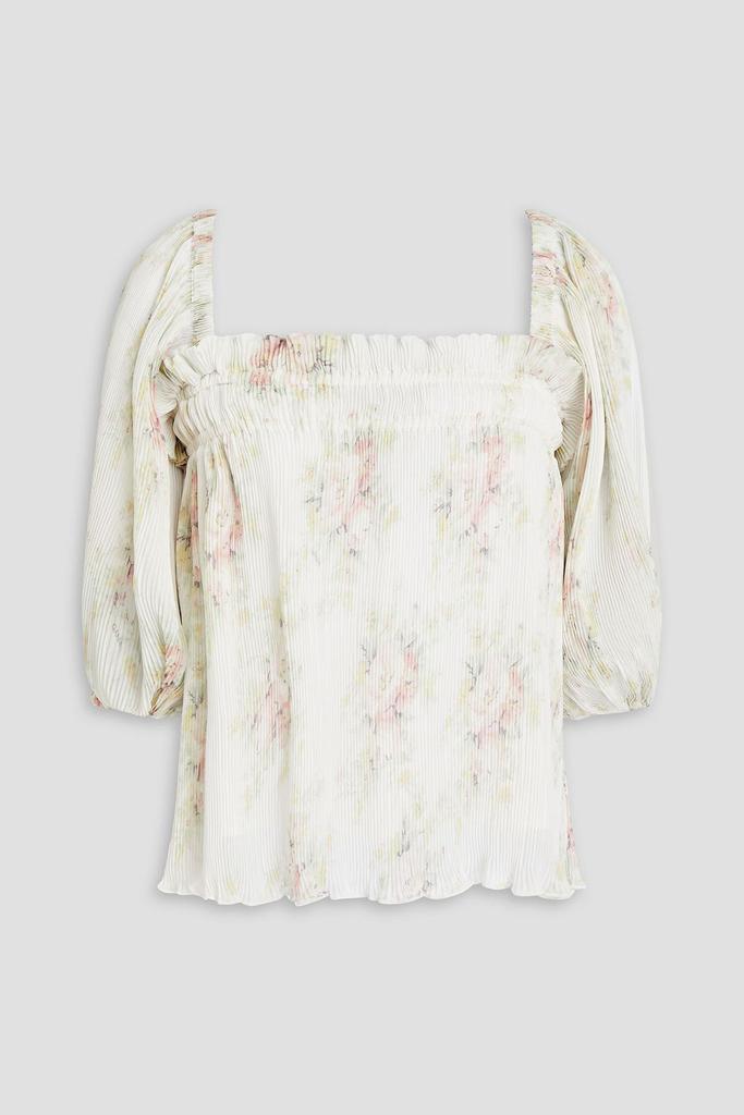 商品Ganni|Floral-print plissé-georgette blouse,价格¥589,第5张图片详细描述