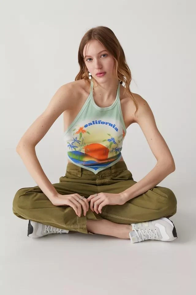 商品Urban Outfitters|UO California Hanky Hem Halter Top,价格¥76,第3张图片详细描述