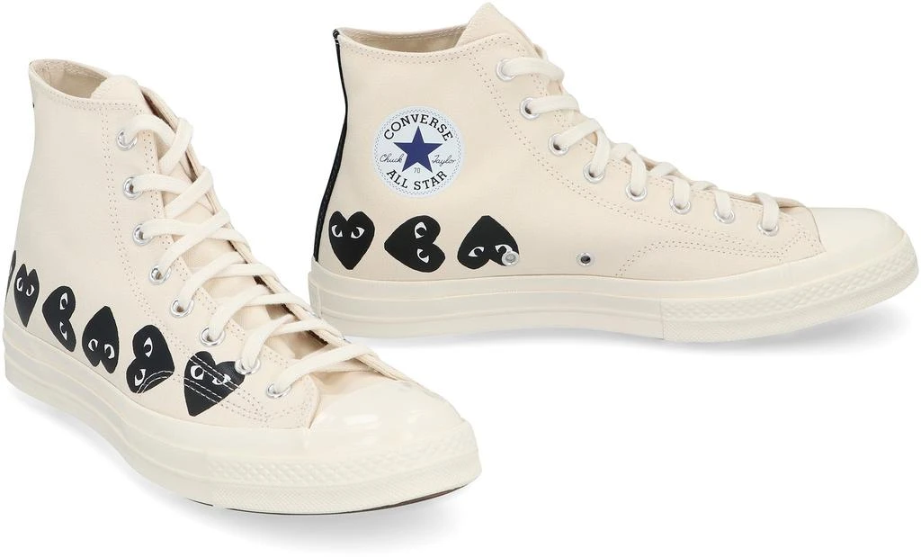商品Comme des Garcons|IVORY CANVAS COMME DES GARÃ§ONS X CONVERSE SNEAKERS,价格¥1306,第3张图片详细描述