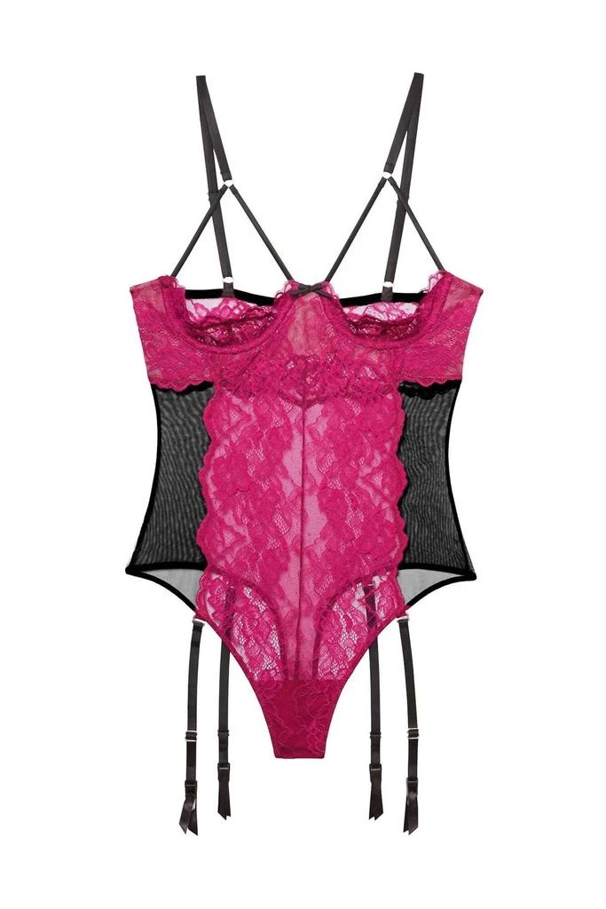 商品Fleur du Mal|Roxy Peekaboo Bodysuit In Magenta,价格¥1109,第3张图片详细描述