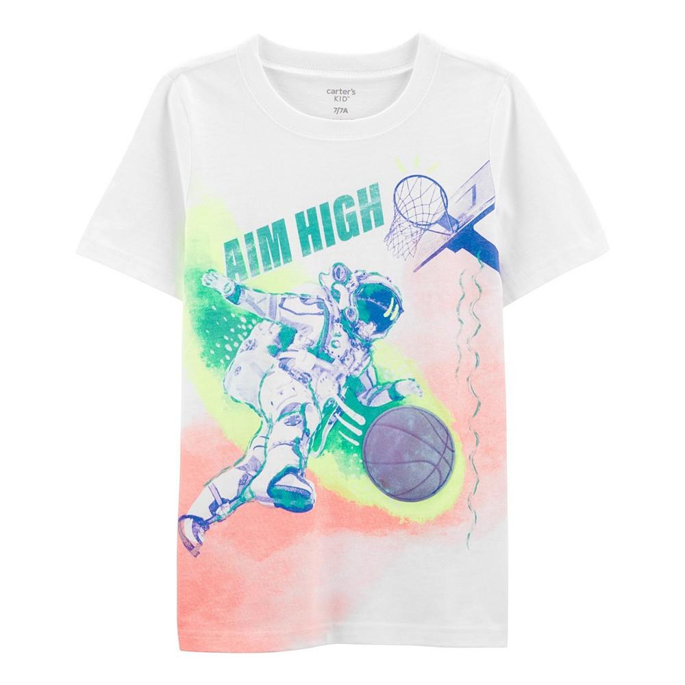 Little Boys Astronaut Basketball Jersey T-shirt商品第1张图片规格展示