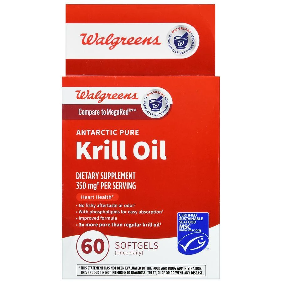 商品Walgreens|Antarctic Pure Krill Oil 350 mg Softgels (90 days),价格¥169,第2张图片详细描述