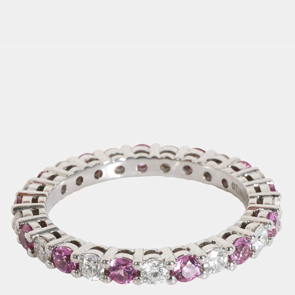 Tiffany & Co. Sapphire Diamond Band in 950 Platinum Pink 0.39 CTW Size 47商品第5张图片规格展示