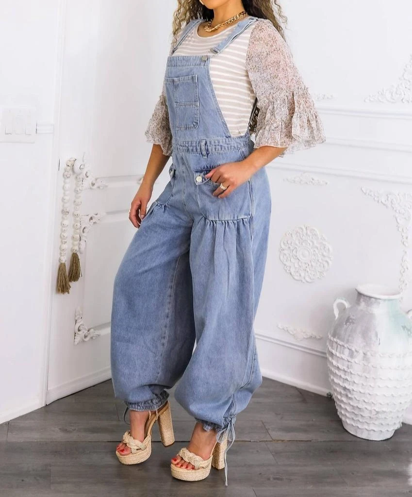 商品SurelyMine|Surelymine - Women’s Relaxed Denim Overalls Wide-leg Boho Style With Pockets,价格¥473,第5张图片详细描述