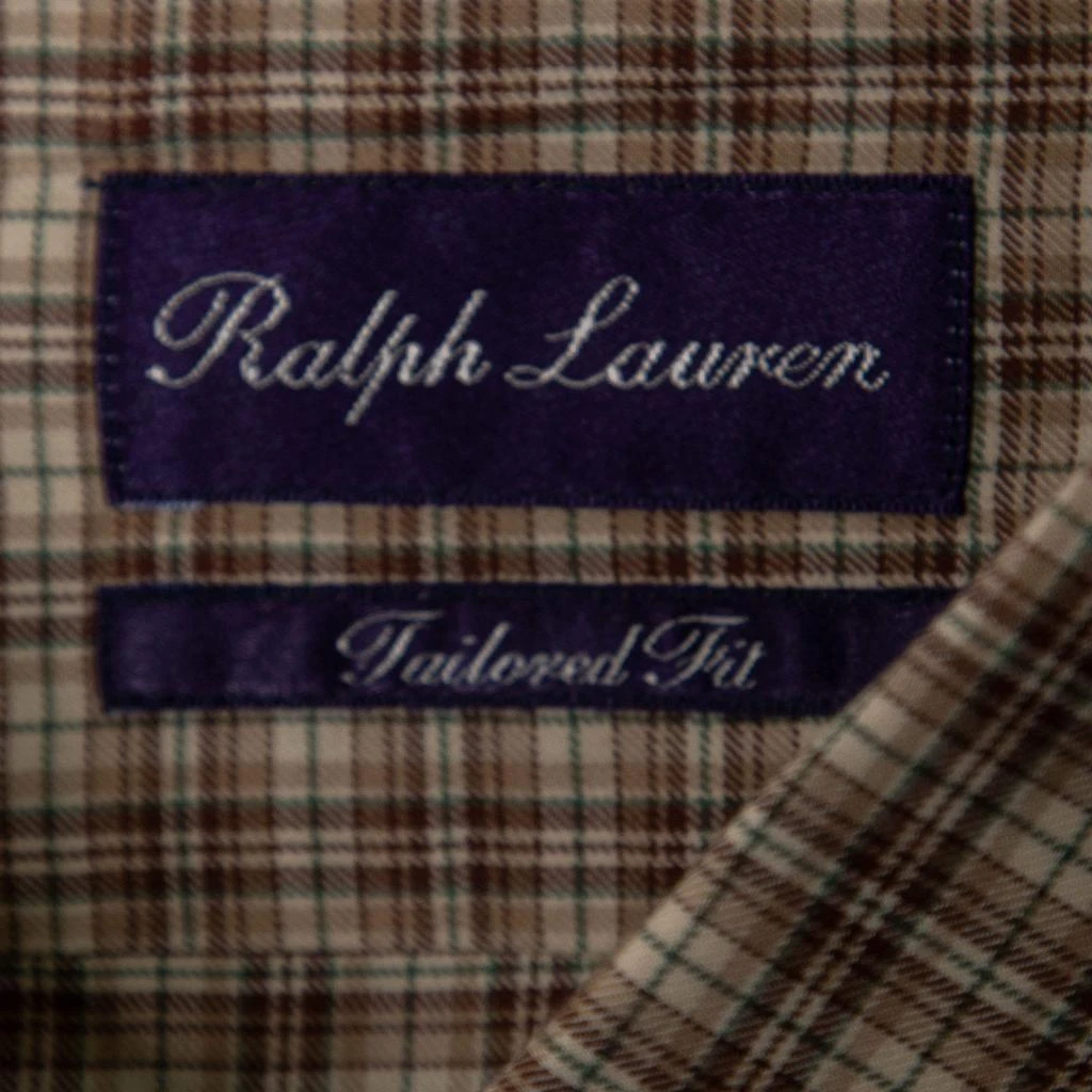 商品Ralph Lauren|Ralph Lauren Purple Label Brown Checkered Cotton Button Front Shirt XXL,价格¥808,第5张图片详细描述