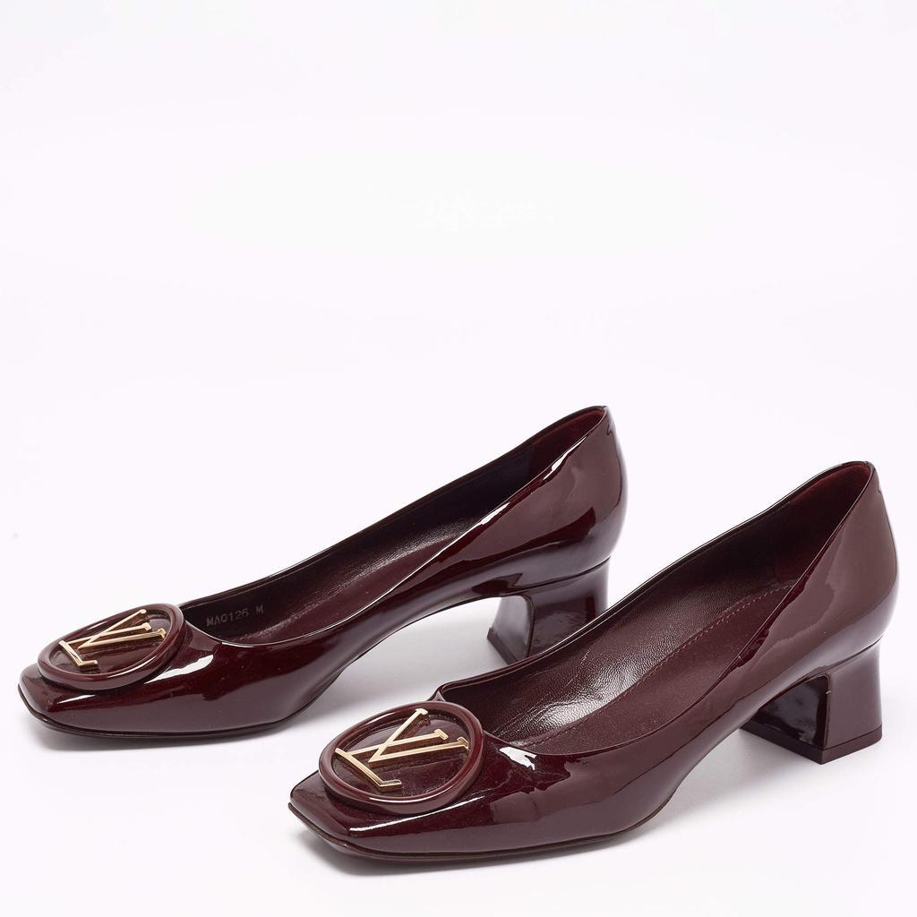 商品[二手商品] Louis Vuitton|Louis Vuitton Burgundy Patent Leather Madeleine Pumps Size 38.5,价格¥4912,第4张图片详细描述