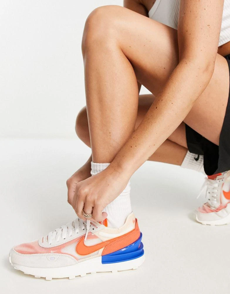 商品NIKE|Nike Waffle One Circa trainers in white orange and blue,价格¥586,第3张图片详细描述