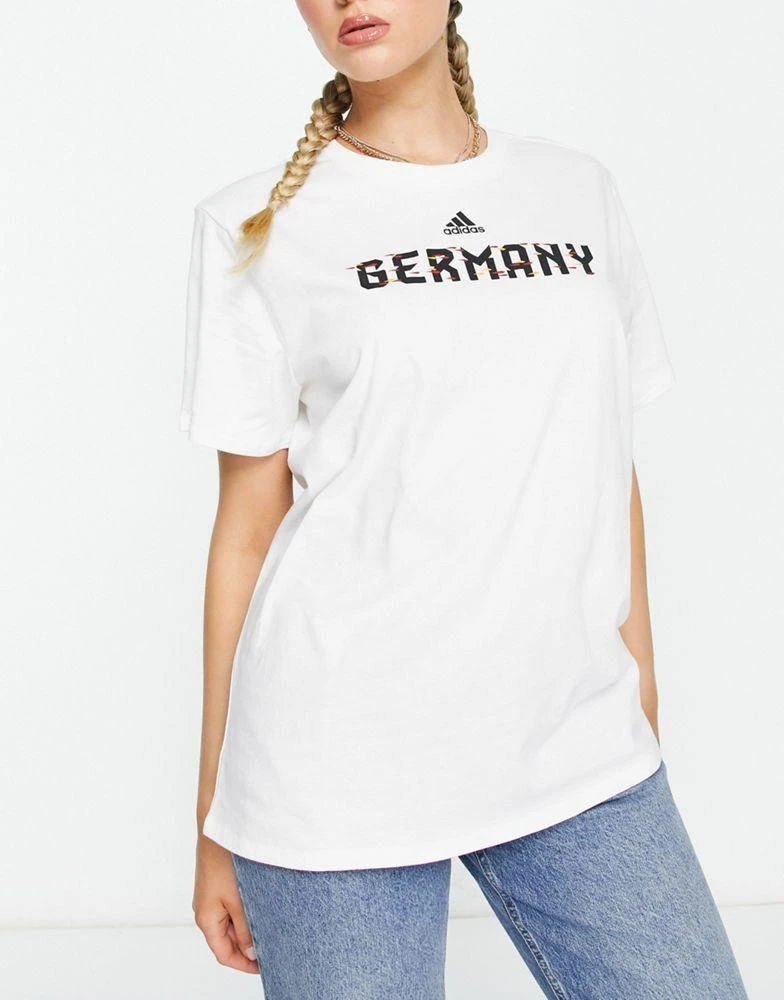 商品Adidas|adidas Football Germany World Cup 2022 logo t-shirt in white,价格¥139,第2张图片详细描述