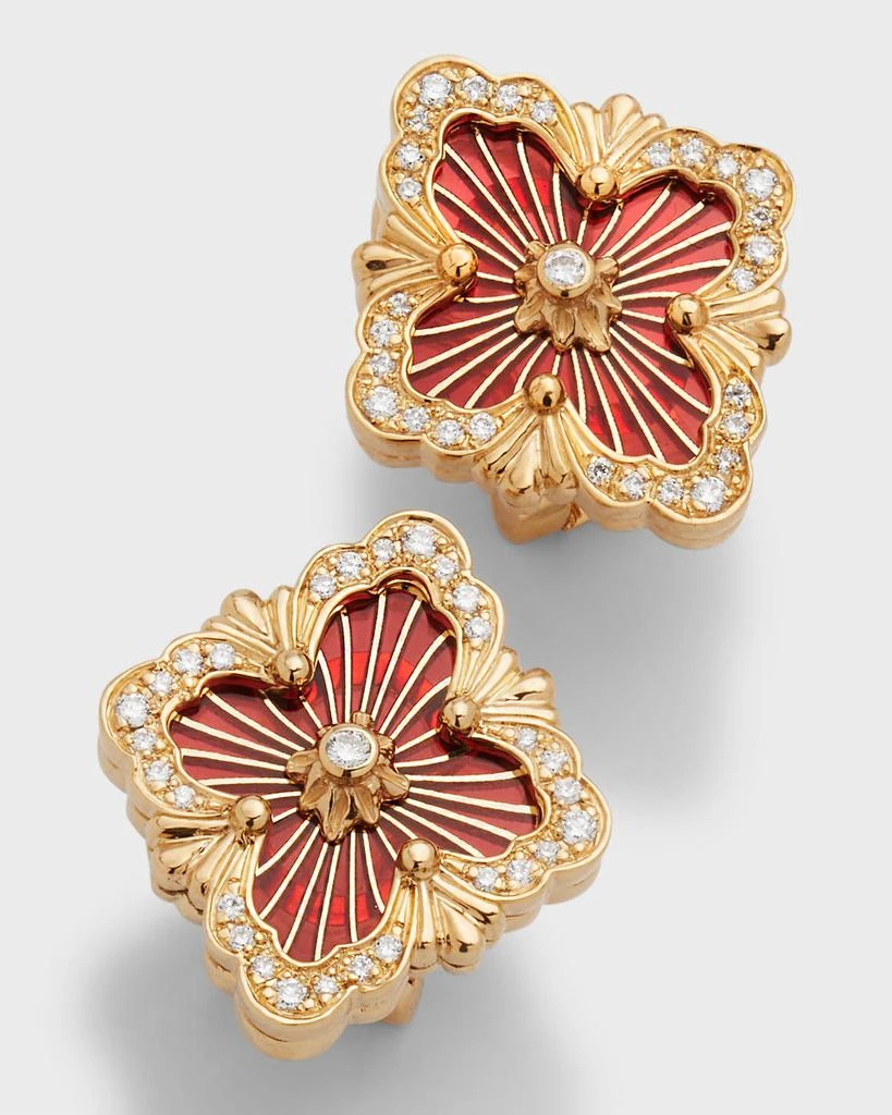 商品Buccellati|18K Yellow Gold Opera Tulle Medium Red Diamond Earrings,价格¥54929,第3张图片详细描述