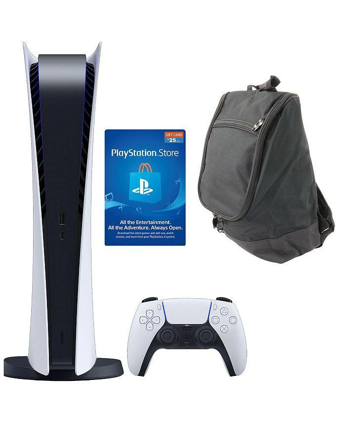 商品SONY|PlayStation 5 Digital Console with $25 PSN Card and Carry Bag,价格¥5261,第1张图片详细描述