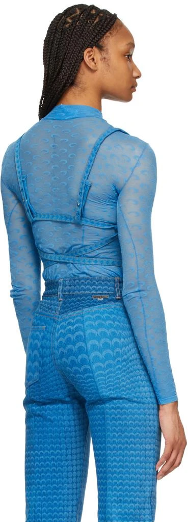 商品MARINE SERRE|Blue Denim Moonfish Skin Apron Tank Top,价格¥2984,第3张图片详细描述