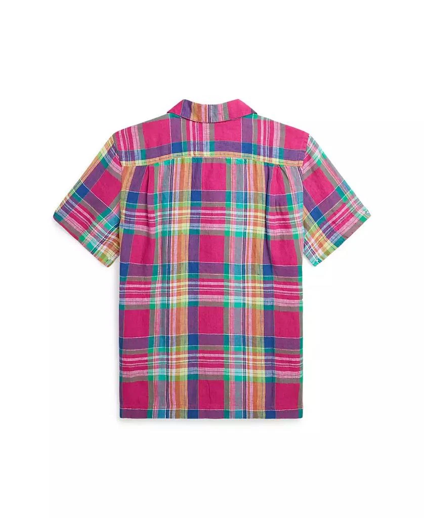 商品Ralph Lauren|Big Boys Plaid Linen Camp Shirt,价格¥172,第2张图片详细描述