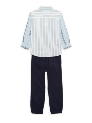 商品Tommy Hilfiger|Little Boy’s 2-Piece Striped Shirt & Pants Set,价格¥243,第2张图片详细描述